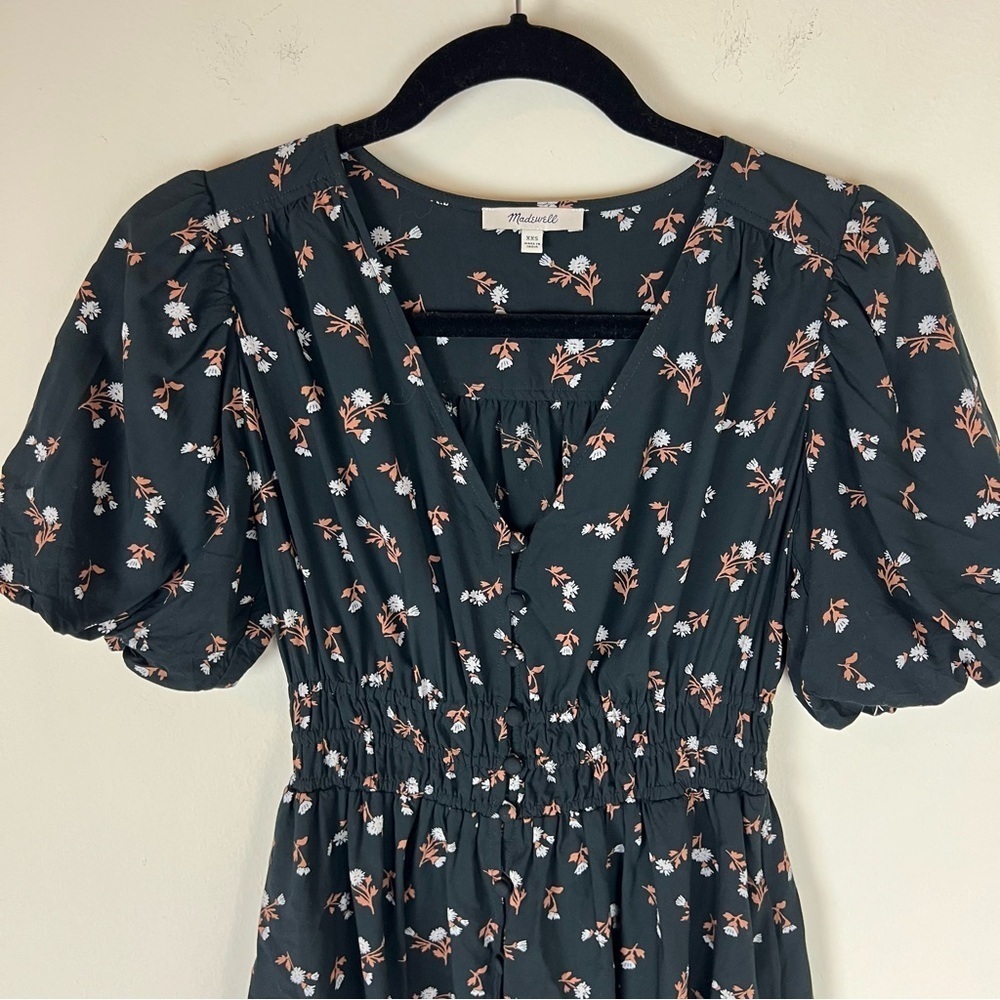 Madewell Challis Sophia Mini Dress in Woodland Floral Size XXS Black - Picture 5 of 9